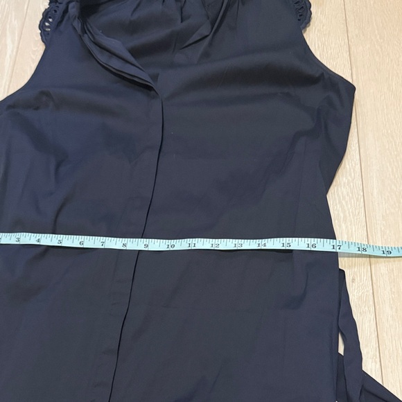 Ann Taylor Elegant Dark Navy Blue Mini Dress with Ruffle Detail - Picture 6 of 8